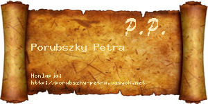 Porubszky Petra névjegykártya