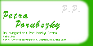 petra porubszky business card